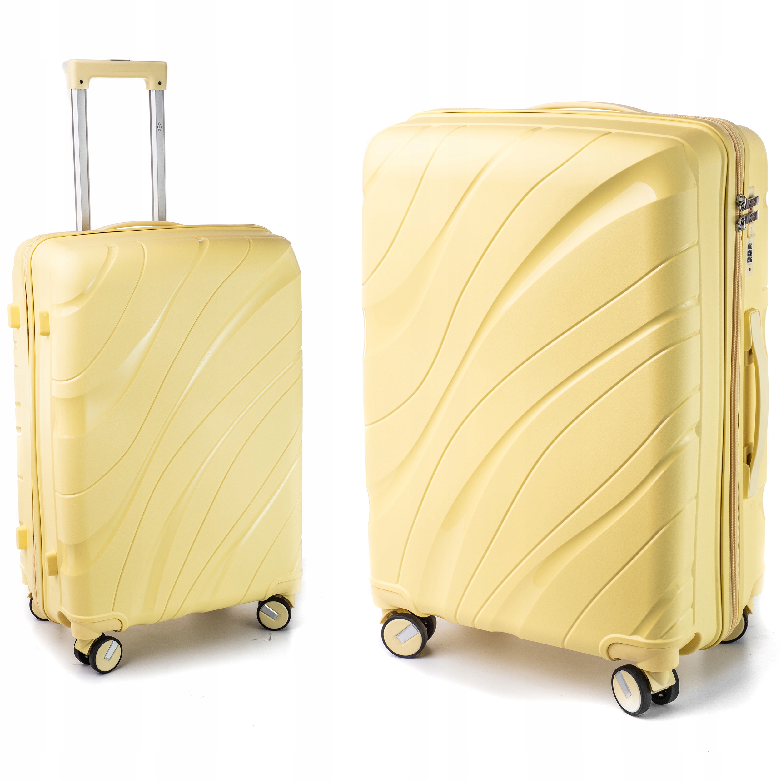 Średnia Walizka Podróżna XL Polipropylen Rgl Bagaż Kółka Obrotowe Podwójne