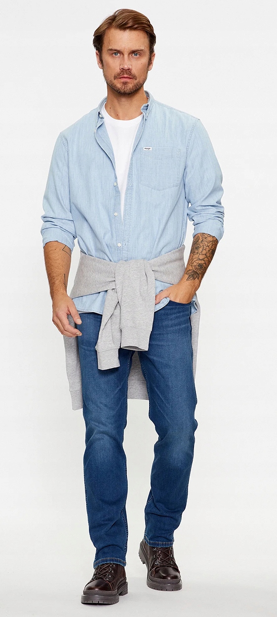 Wrangler GREENSBORO Verve EPIC SOFT PROSTE MIĘKKIE SPODNIE JEANSOWE W38 L34 Rozmiar 38/34