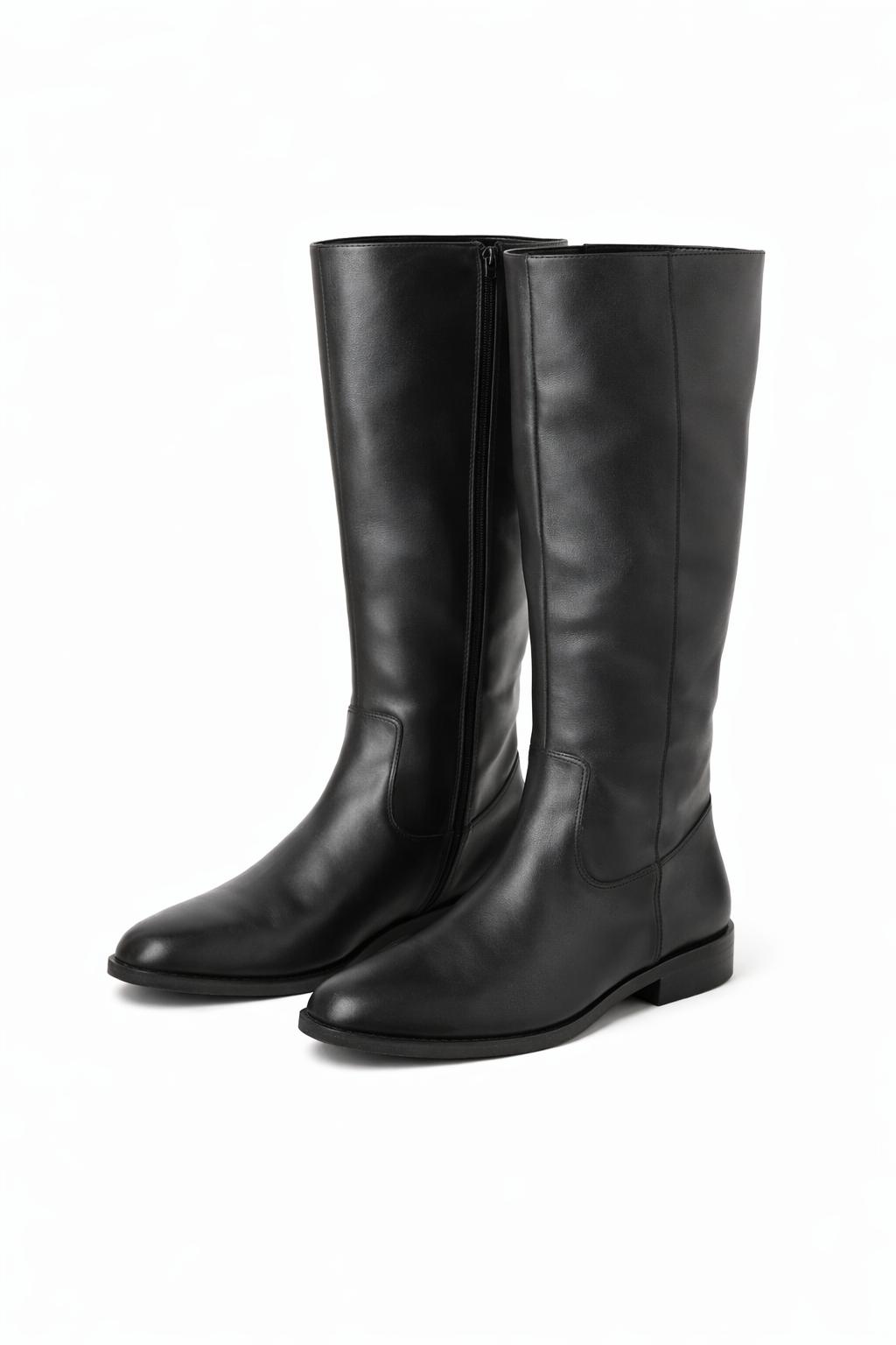 Asos Černé Klasické Kozačky Z Matné Syntetické Kůže 38 4CA