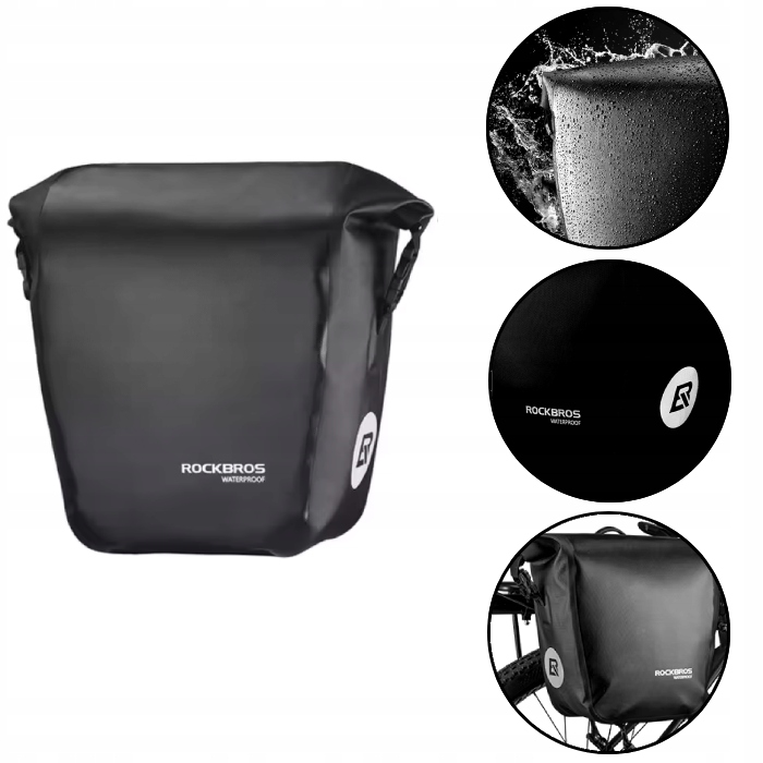 Sakwa torba rowerowa na bagażnik boczna 14l Rockbros AS-003-1BK wodoodporna