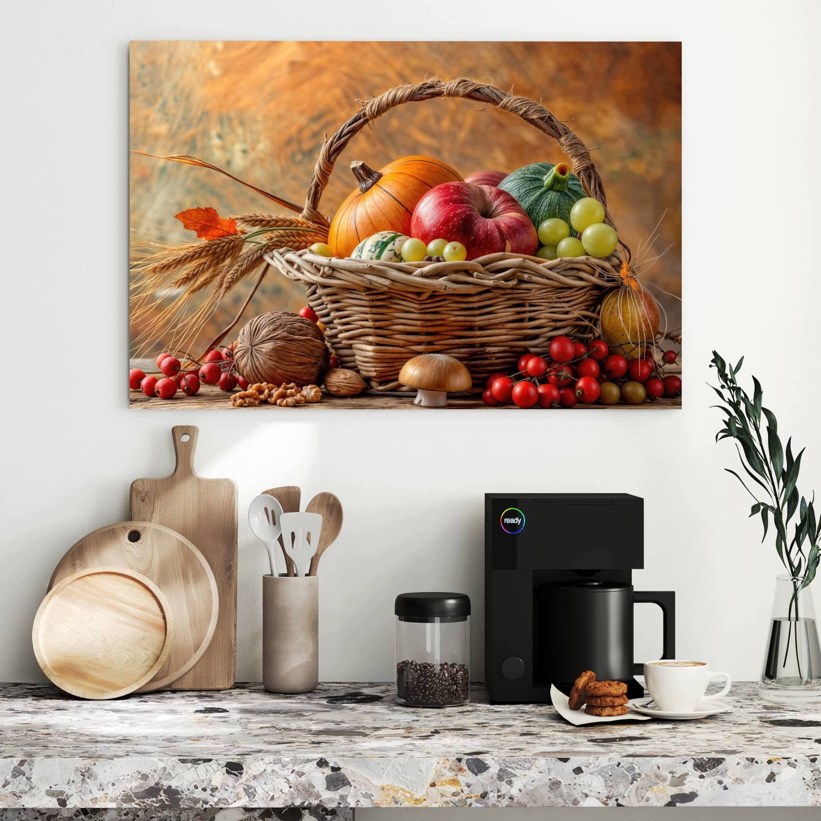 Magnetická tabule Podzimní Košík 90 × 60 cm
