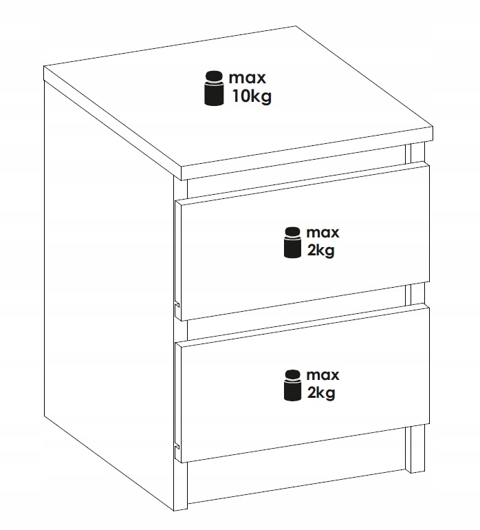 SZAFKA NOCNA STOLIK 2 SZUFLADY GRAFIT DĄB WOTAN Marka SaraMeble