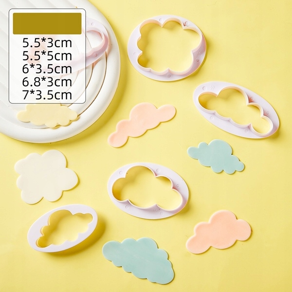 Zestaw Wykrawaczy do masy cukrowej CHMURKI CHMURA 5szt foremki Rodzaj wykrawacz