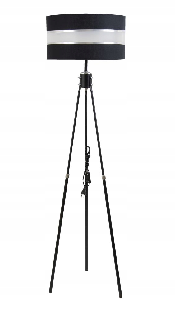 Stojacia podlahová lampa na troch nohách do obývacej izby spálne Loft, čierna