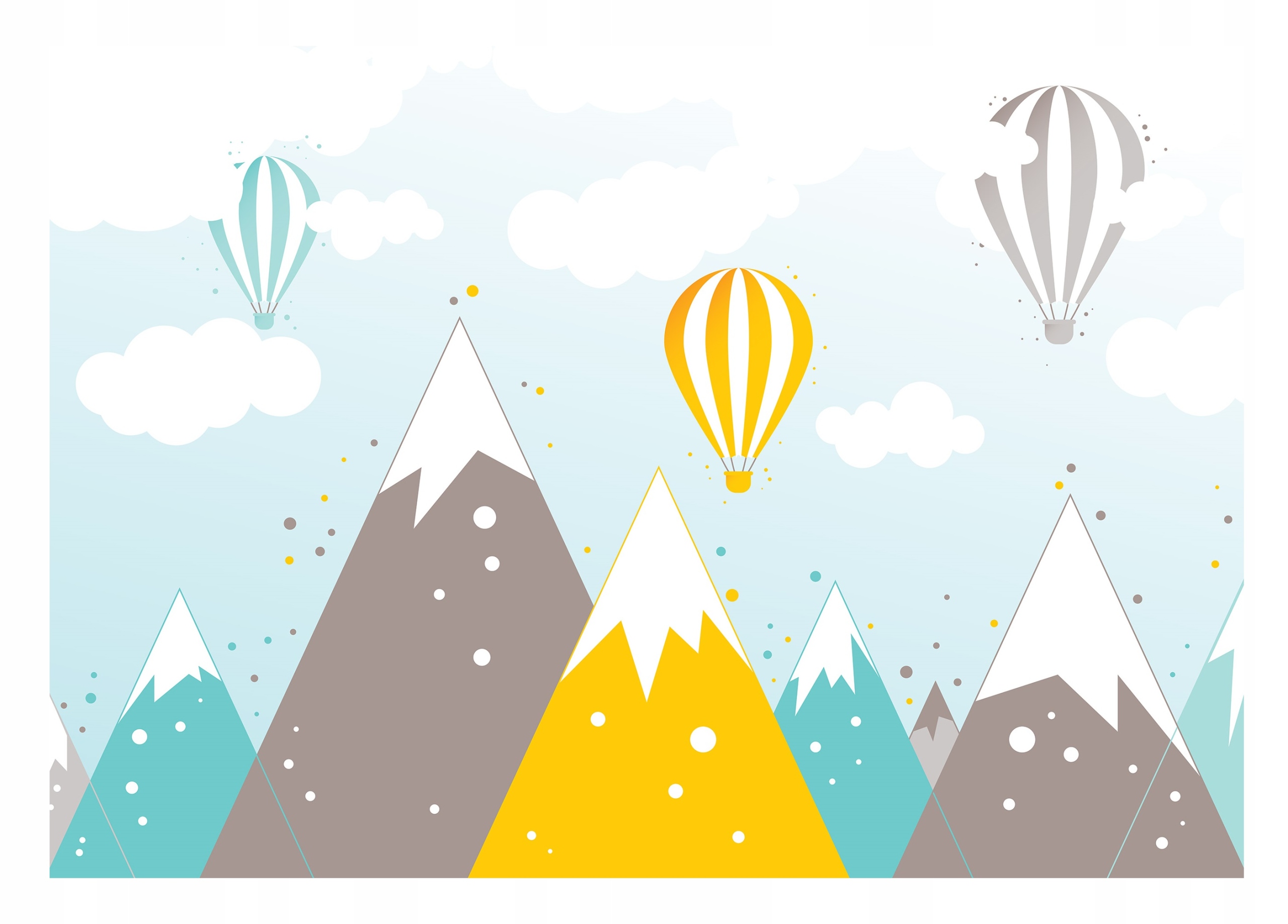 Fototapeta Pro Děti Hory Balóny Mraky 416x254