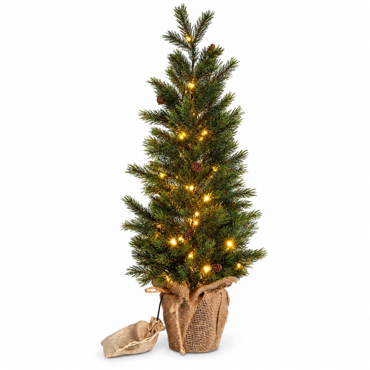 Aga Umělý vánoční stromek v květináči 70 cm zasněžený s Led osvětlením