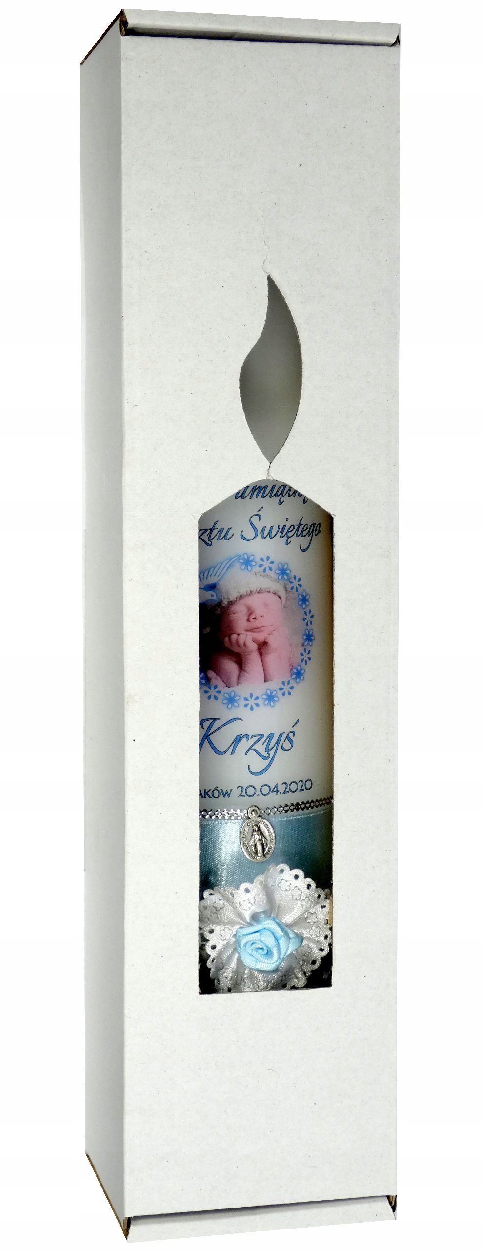 ŚWIECA I SZATKA NA CHRZEST STOŁOWA PUDEŁKO+PREZENT Rodzaj świeca