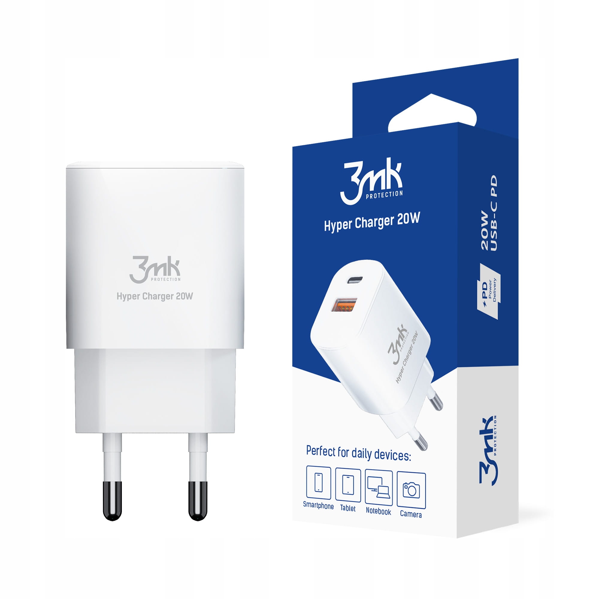 SZYBKA ŁADOWARKA USB/USB-C - 3MK HYPER CHARGER 20W
