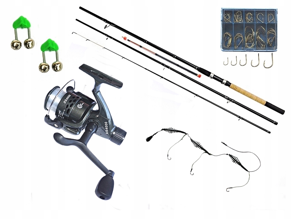 Zestaw Wędkarski Wędka 330cm Kołowrotek Xs 4000 Akcesoria na Grunt Nr 192