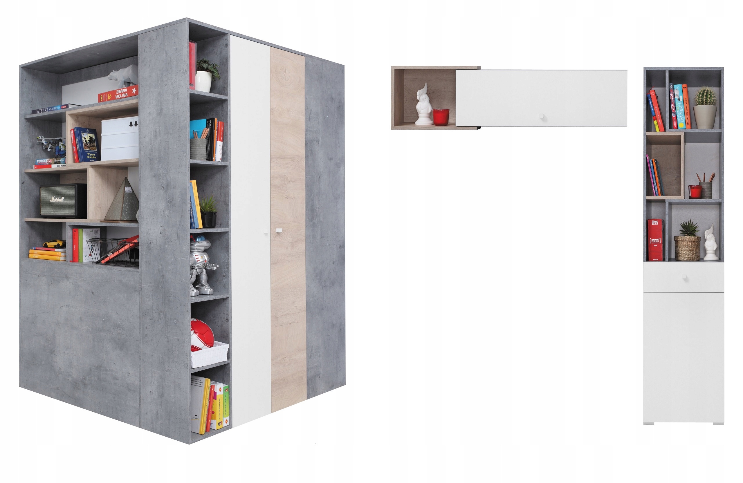 

Zestaw mebli młodzieżowych garderoba półka regał