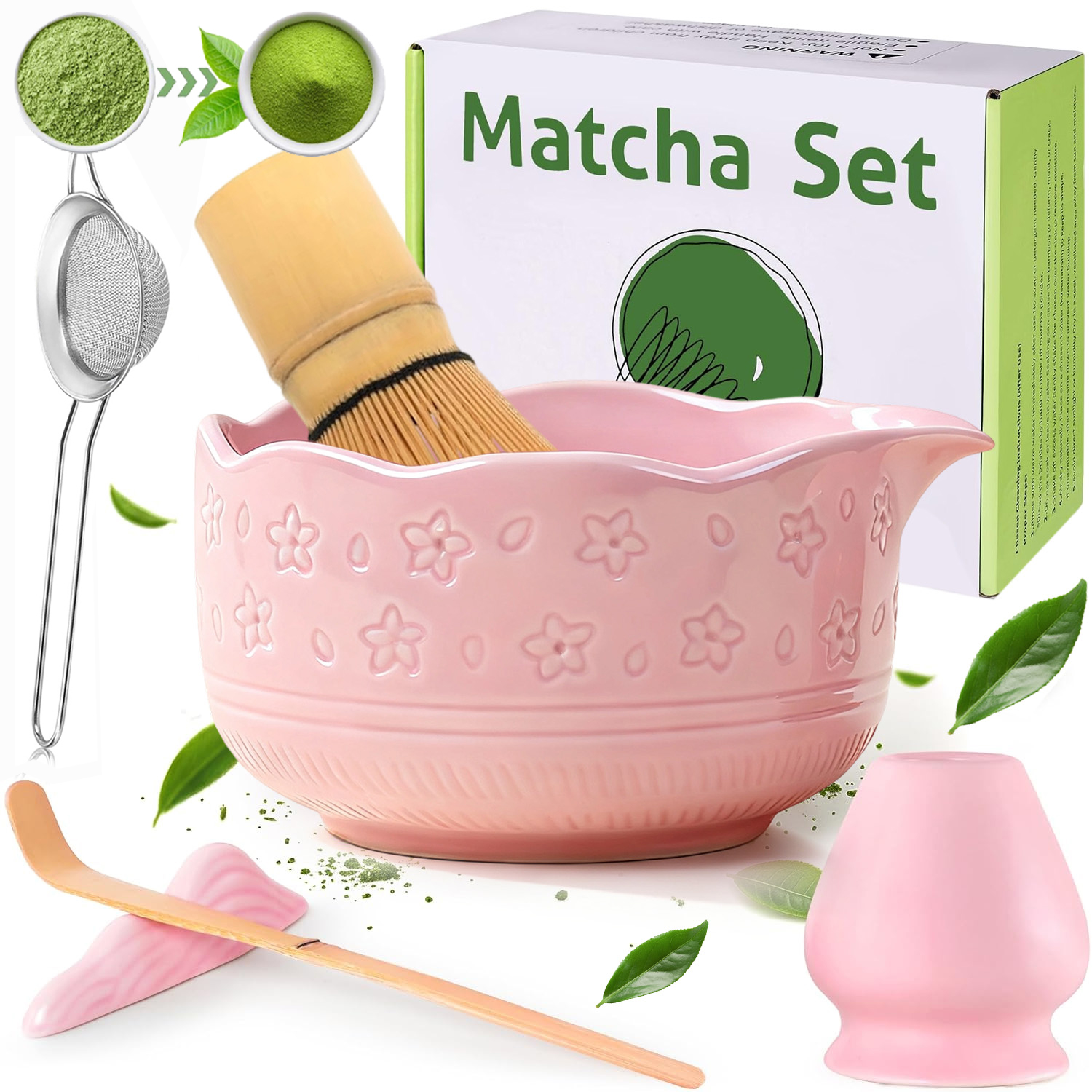 Levně Bambusový Dárková Sada Metlička Štětec Na Čaj Matcha Multifunkční