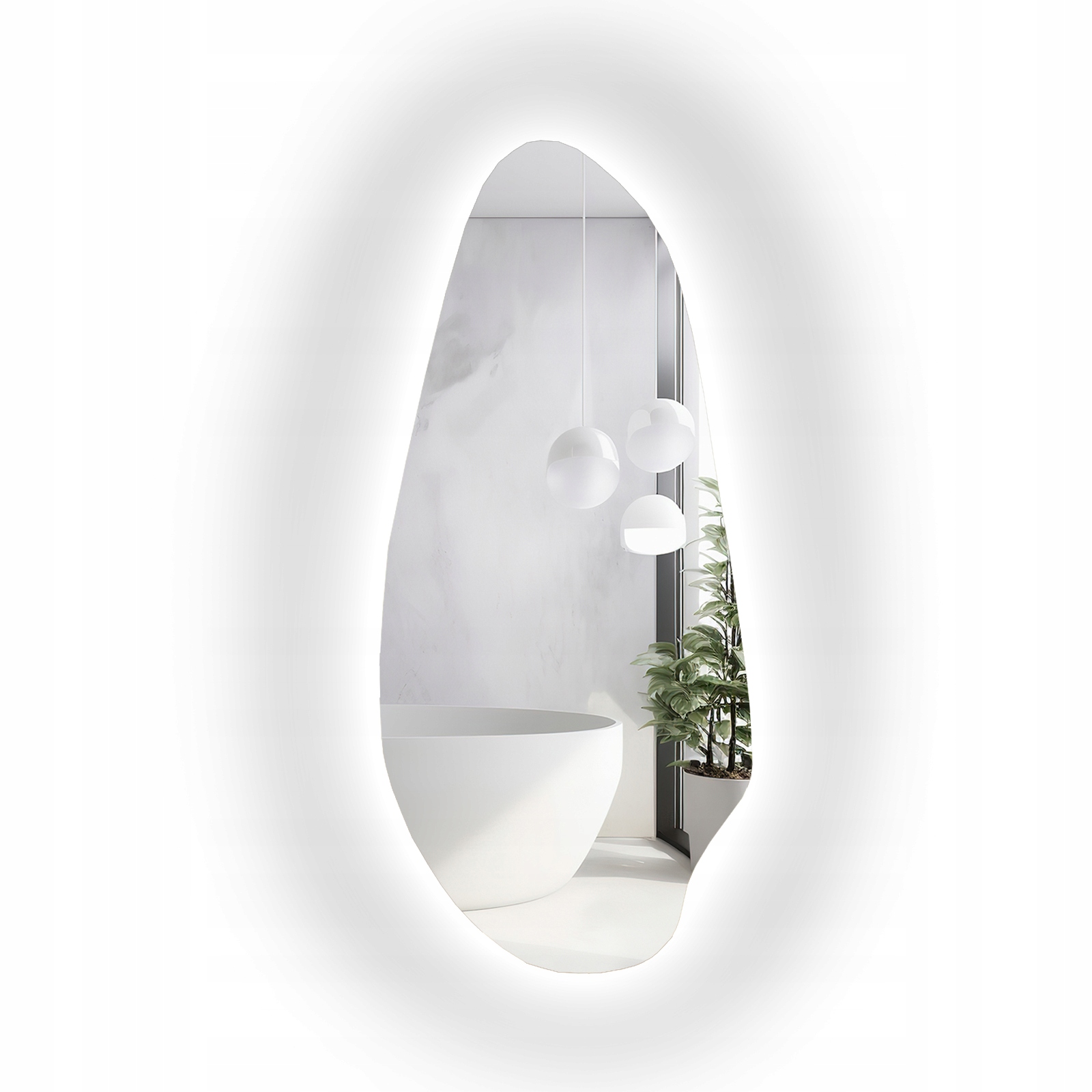 Zrcadlo nepravidelného tvaru Jaspis s Led podsvícením 77x170