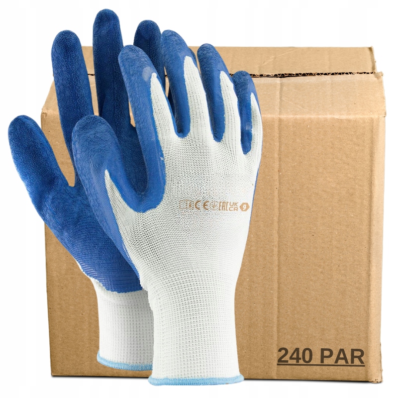 Pracovní rukavice latexové Odolné úchopem Karton 240 párů vel. 9