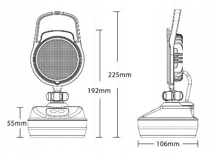 LAMPA ROBOCZA LED MAGNES I BATERIA 360 ° Zastosowanie oświetlenie dalekosiężne oświetlenie otoczenia oświetlenie podłoża oświetlenie punktowe