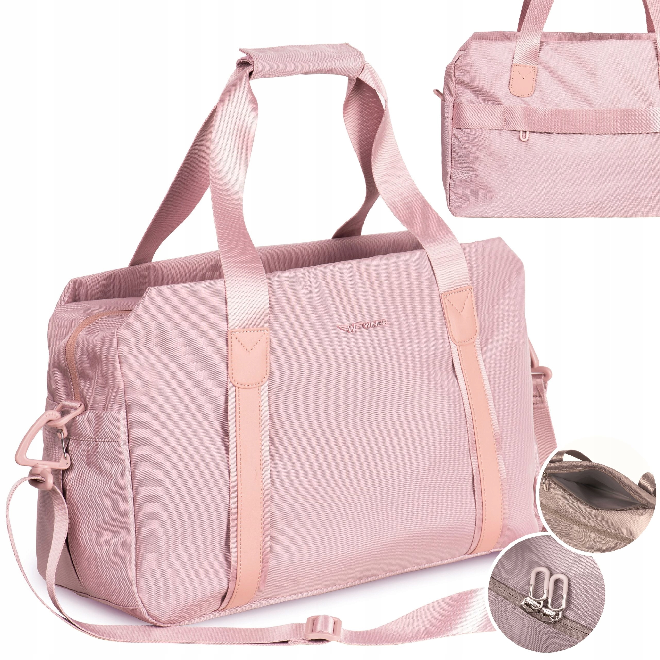 Cestovní sportovní taška na zavazadla do letadla do posilovny Wings Pink