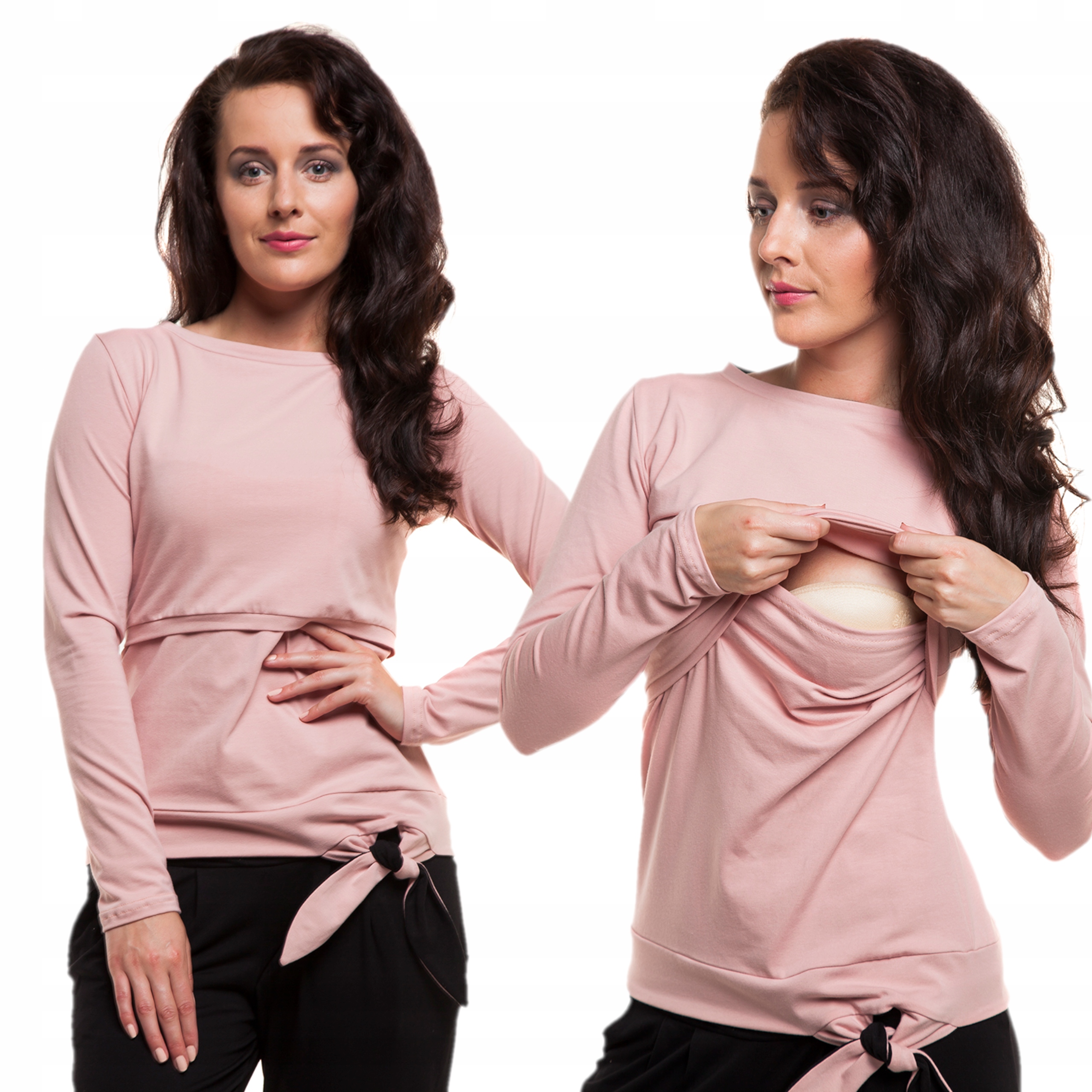 

Bluzka ciążowa i karmienia Supeł długi S/m róż