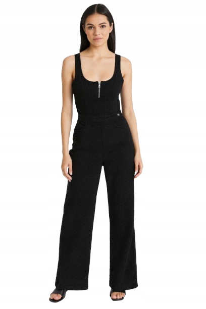 Guess Černá Kombinéza Se Vzorem A Zipem Na Přední Straně 30 2 CM