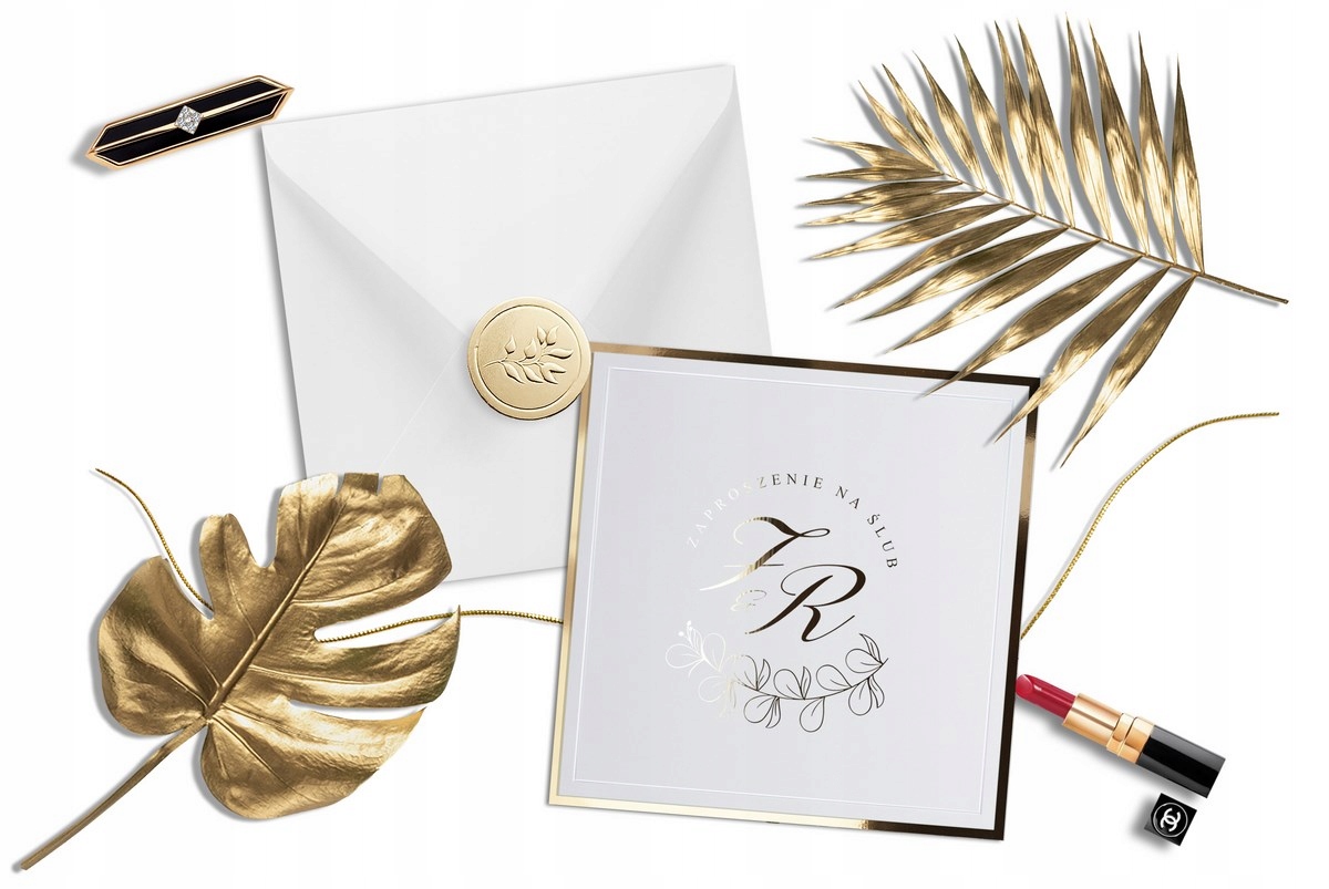 ZAPROSZENIA ŚLUBNE ZŁOTE SREBRNE ŚLUB ROSE GOLD Liczba sztuk 1 szt.