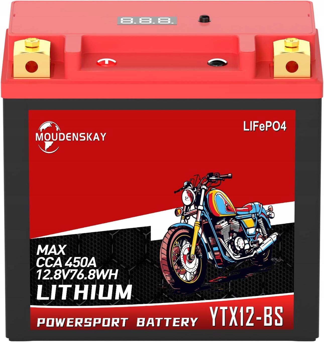 Motocyklový Akumulátor 12V Moudenskay YTX12-BS Powersports s Bms 6 Ah A230