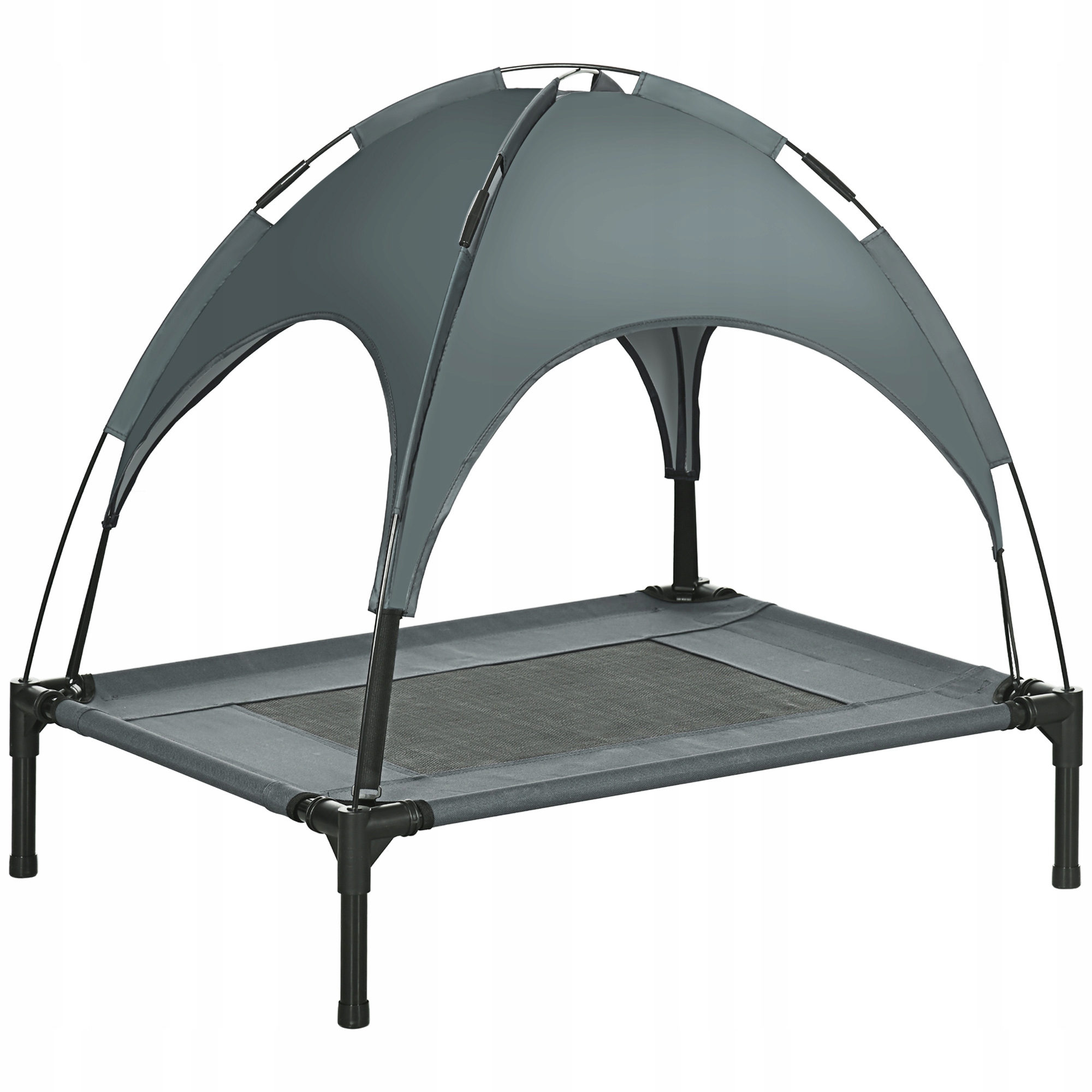 Vyvýšené pelíšek pro psa šedé a černé L76 x B61 x H73 cm