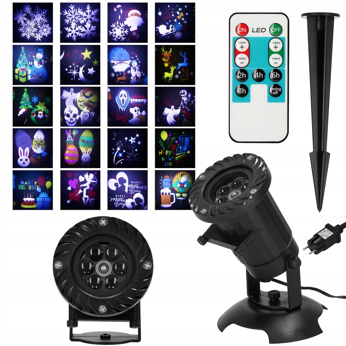 PROJEKTOR LASEROWY ŚWIĄTECZNY RZUTNIK LED NA DOM Rodzaj rzutnik