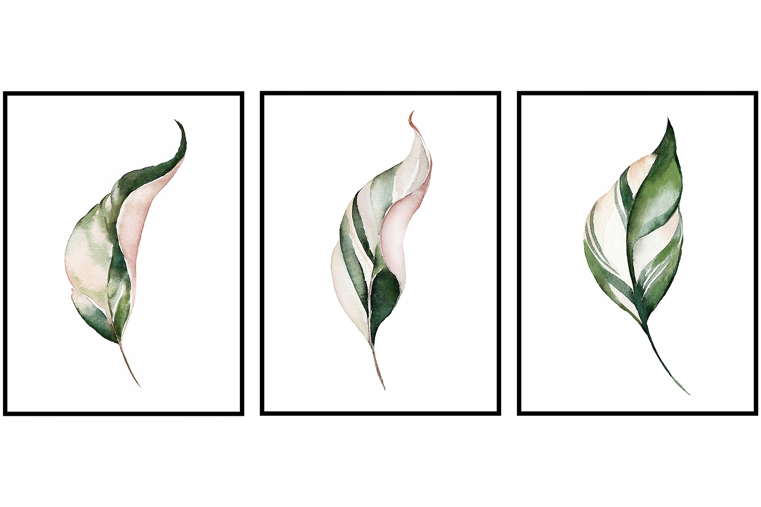 Triptych Plakáty 50x70 série sada 3 obrazů listy