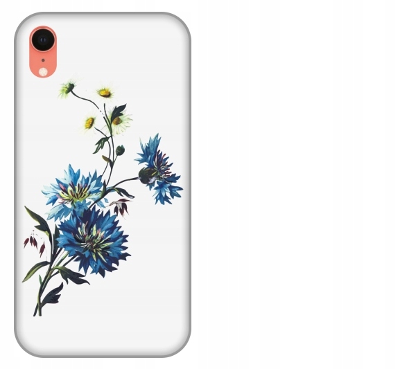 

Etui pokrowiec iPhone Xr Kwiat niebieski akwarela