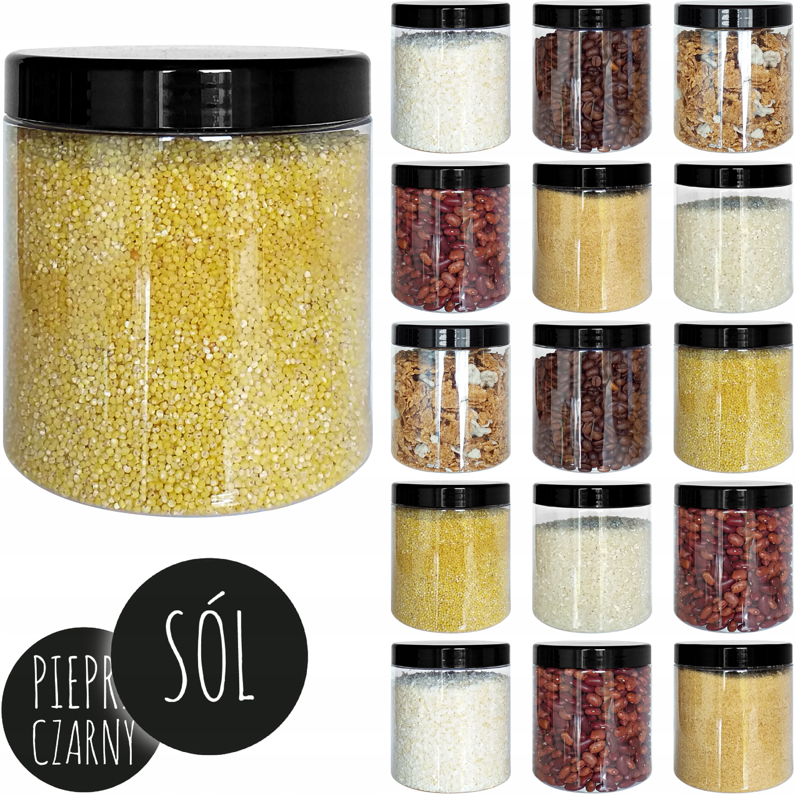 

pojemniki do przechowywania 750ml słoik Pet 16szt.