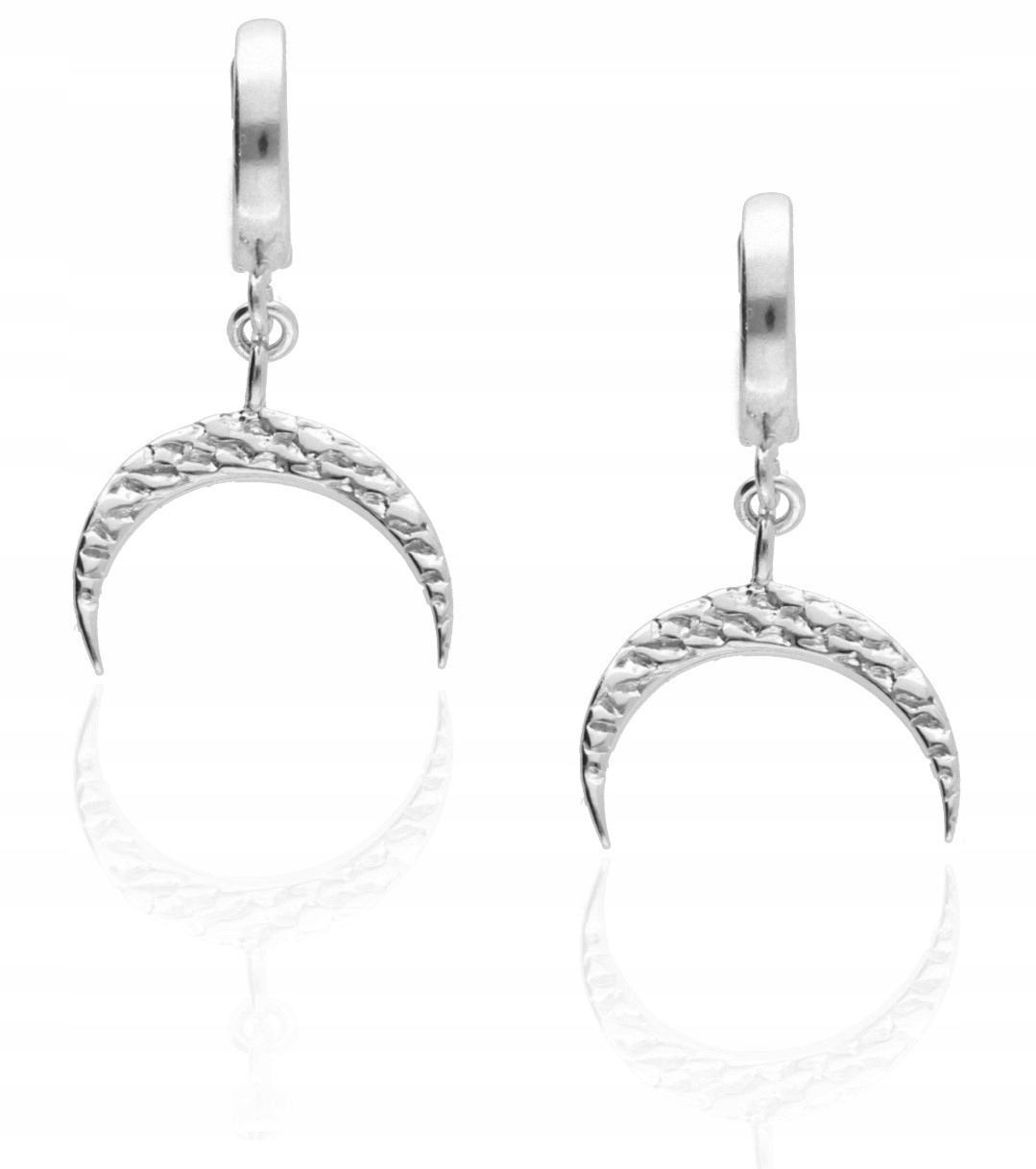 Stříbrné náušnice závěsné anglické zapínání měsíc talisman