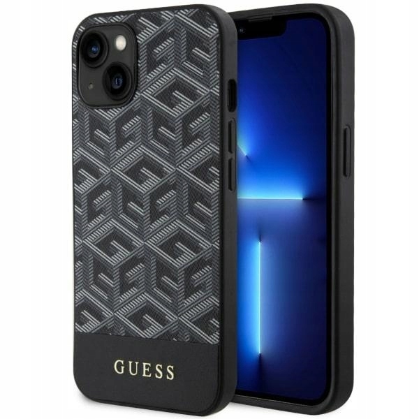 Originální pouzdro Guess pro iPhone 14 15 13 6.1", černý obal MagSafe