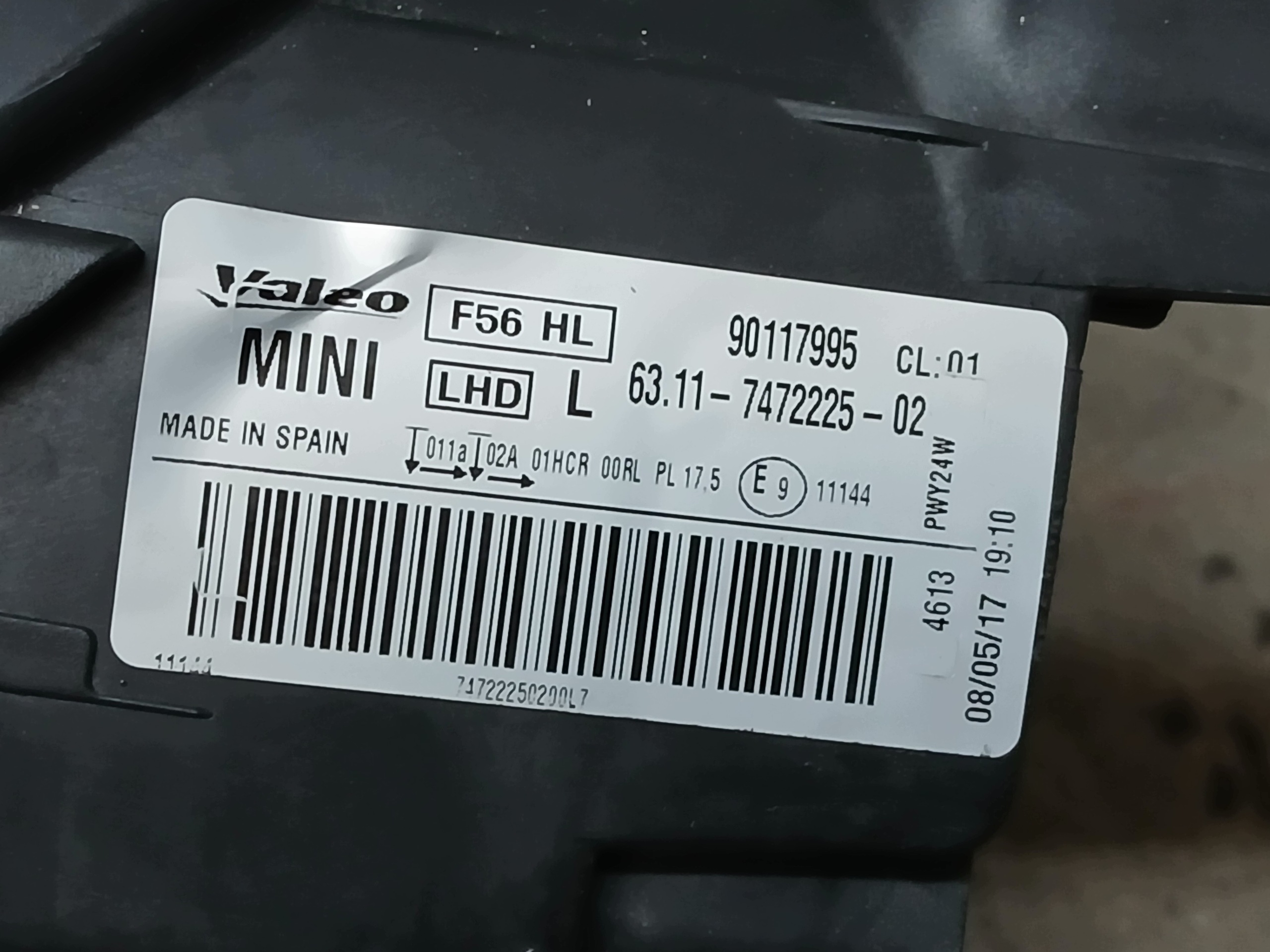 light front left MINI COOPER F56 FULL LED 6311-7472225-02
