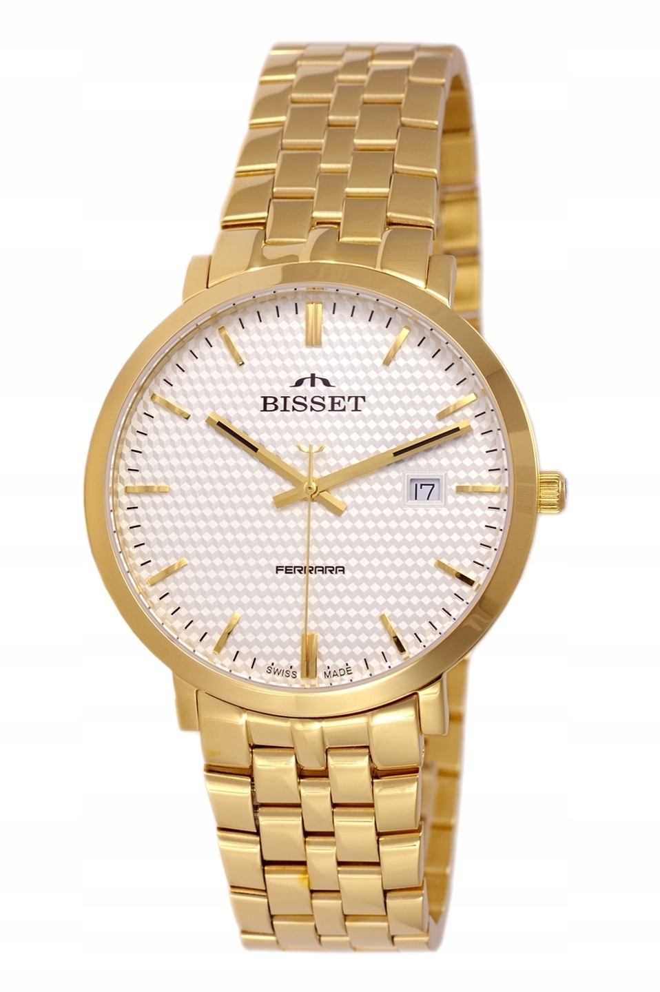 Pánské hodinky Bisset na náramku BSDE86 zlaté/stříbrné