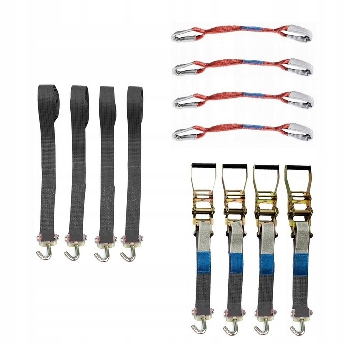 Černé Pásy Otočné háčky 4T 3M Sešívaná spona Zesílená 45 cm pro odtahový vůz