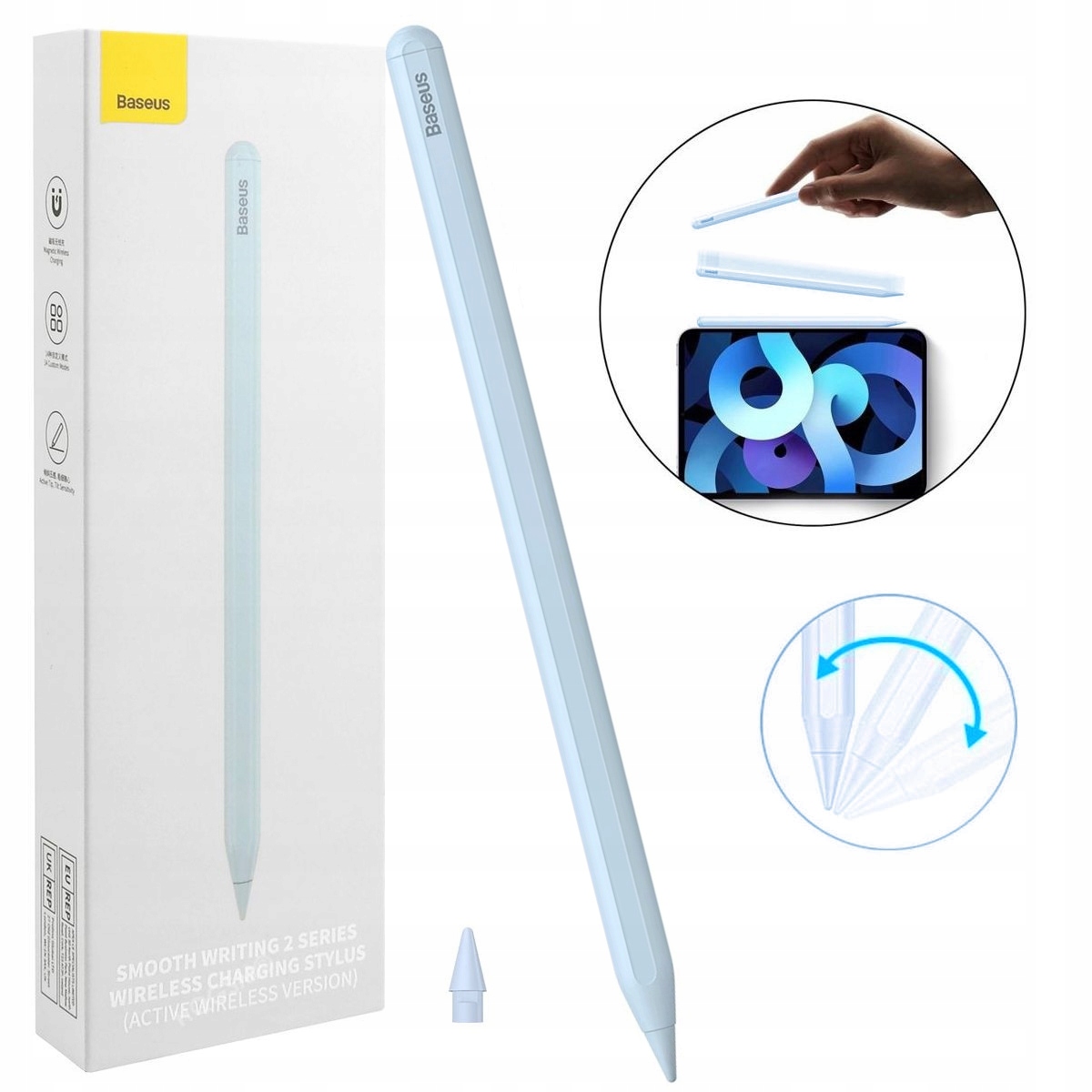 Baseus Magnetický Kapacitní Dotykové Pero Pírko Pen Stylus Displej Tabletu iPAD