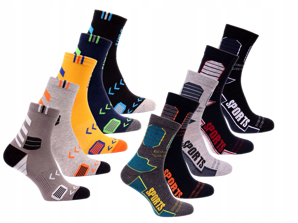 

10x Sportowe Skarpetki Męskie Zestaw Premium 42-46