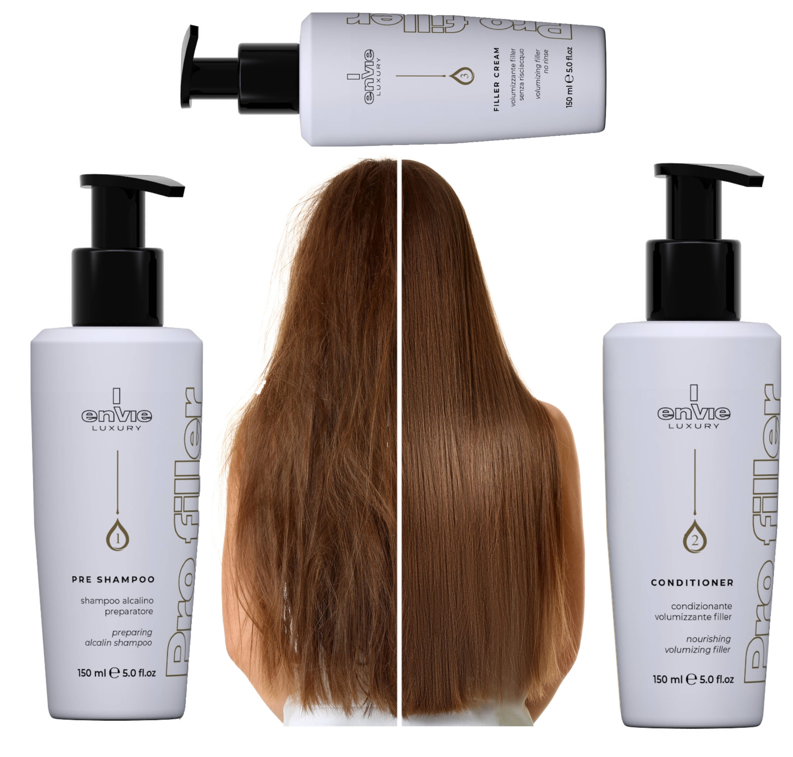 Sada pro Péči O Vlasy Regenerační Ošetření Lesk Envie 3x150 ml