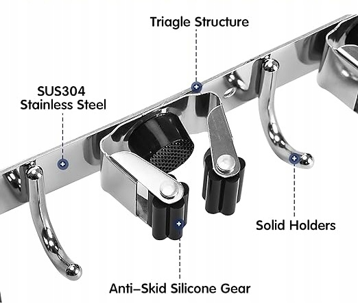 UCHWYT WIESZAK GARAŻOWY NA NARZĘDZIA OGRODOWE DOMOWE MIOTŁY MOPA ZESTAW 3x EAN (GTIN) 88093706254301