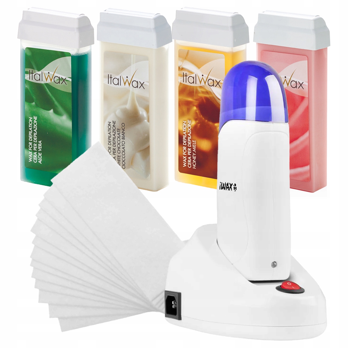 ItalWax Zestaw 4x WOSK DO DEPILACJI W ROLCE 100ml + PASKI PODGRZEWACZ