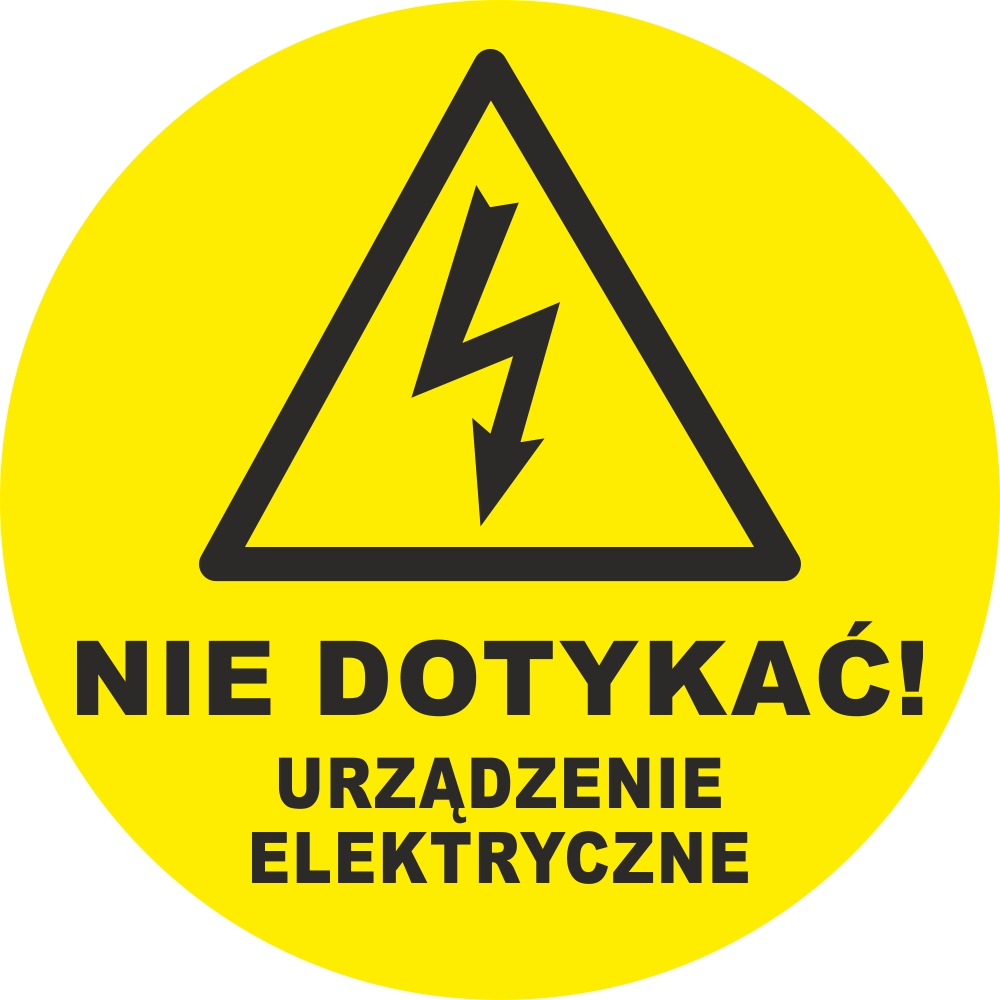 

Naklejka Urządzenie Elektryczne okrągła Znak 10 cm