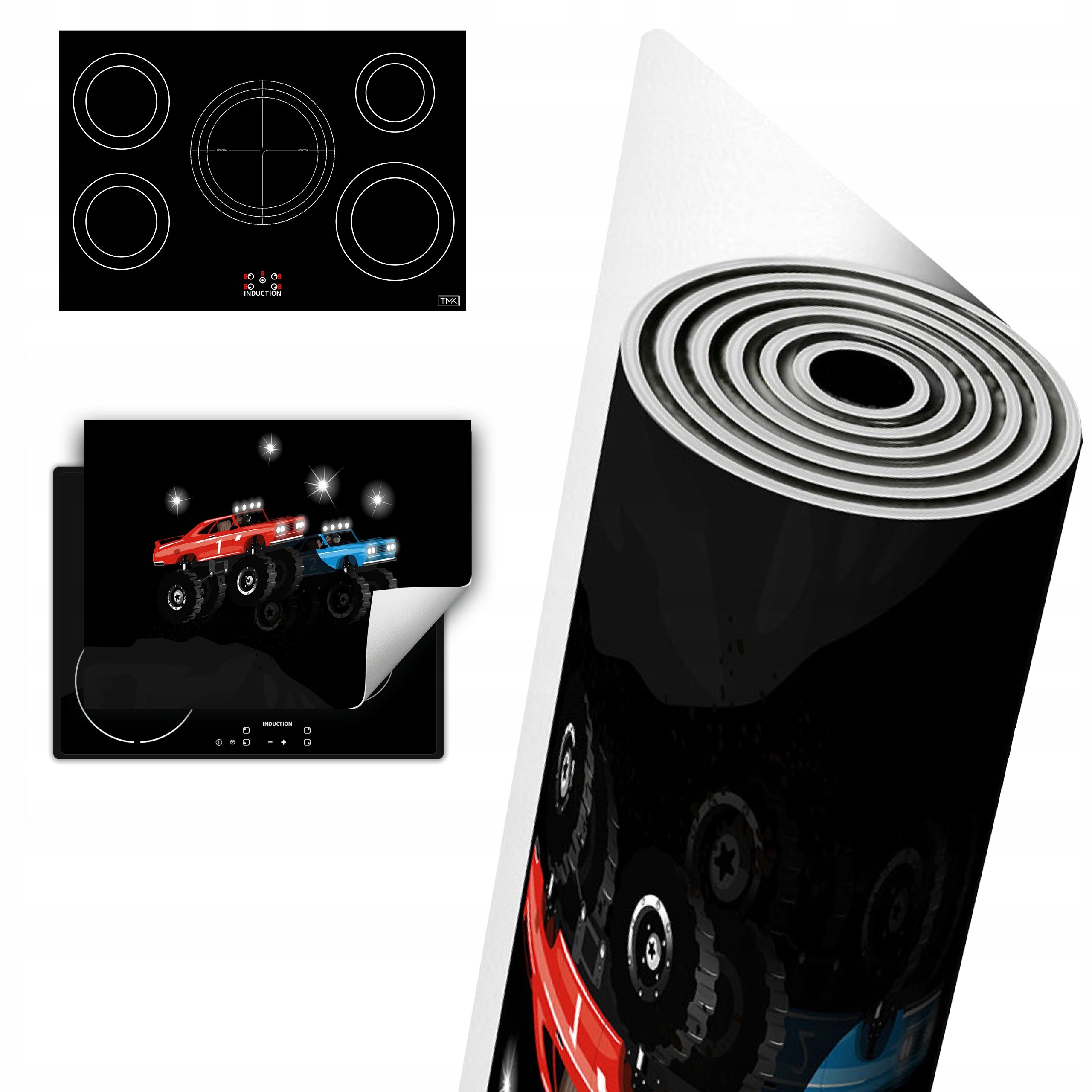 Vinylová Ochrana Na Indukci Desky 80x52 černá auto