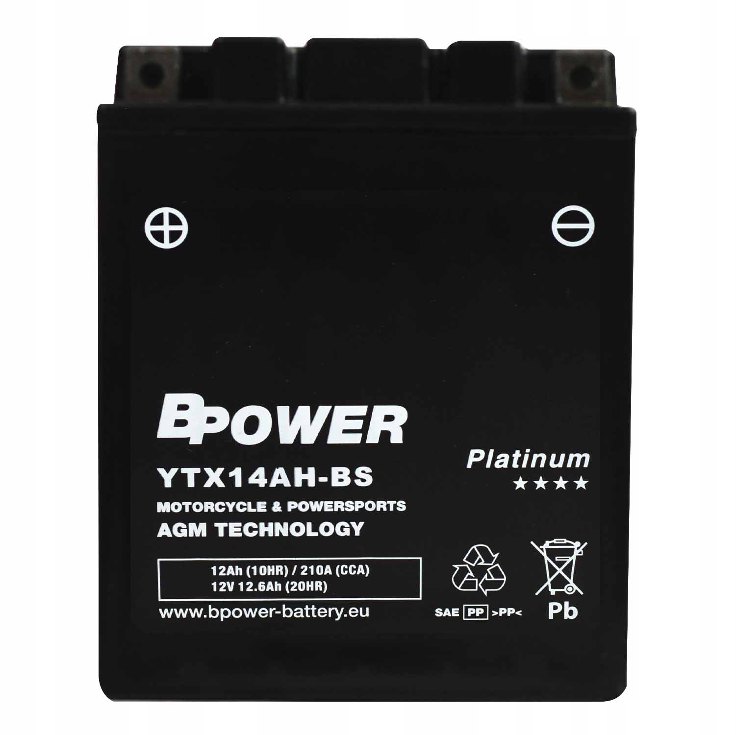 BPower Platinum Agm YTX14AH-BS 12V 12Ah 210A YB14A-A1 YB14A-A2 ETX14AH