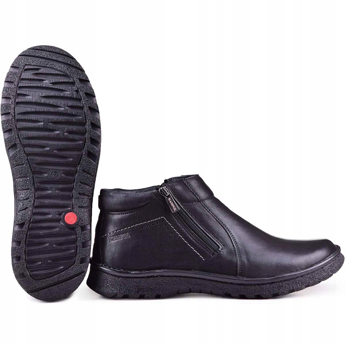 BUTY MESKIE SZTYBLETY OCIEPLANE ZIMOWE KamPol r.46 Długość wkładki 30.3 cm