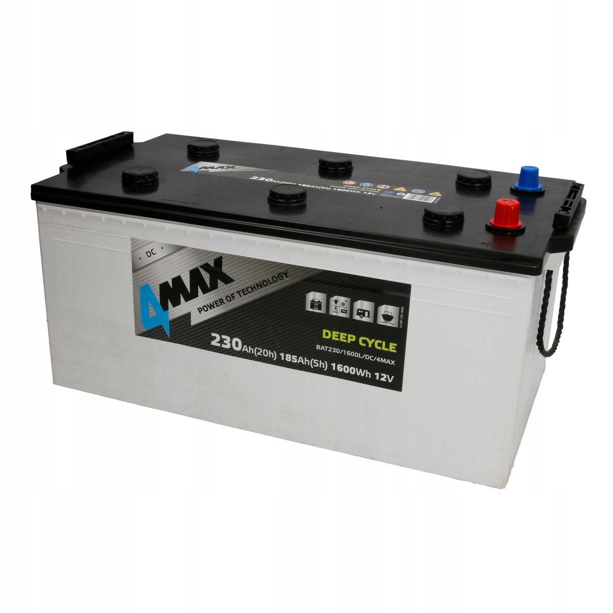 BAT230/1600L/DC/4MAX - Акумулятор 4Max 230AH L + DEEP-CYCLE BAT230 / 1600L / D