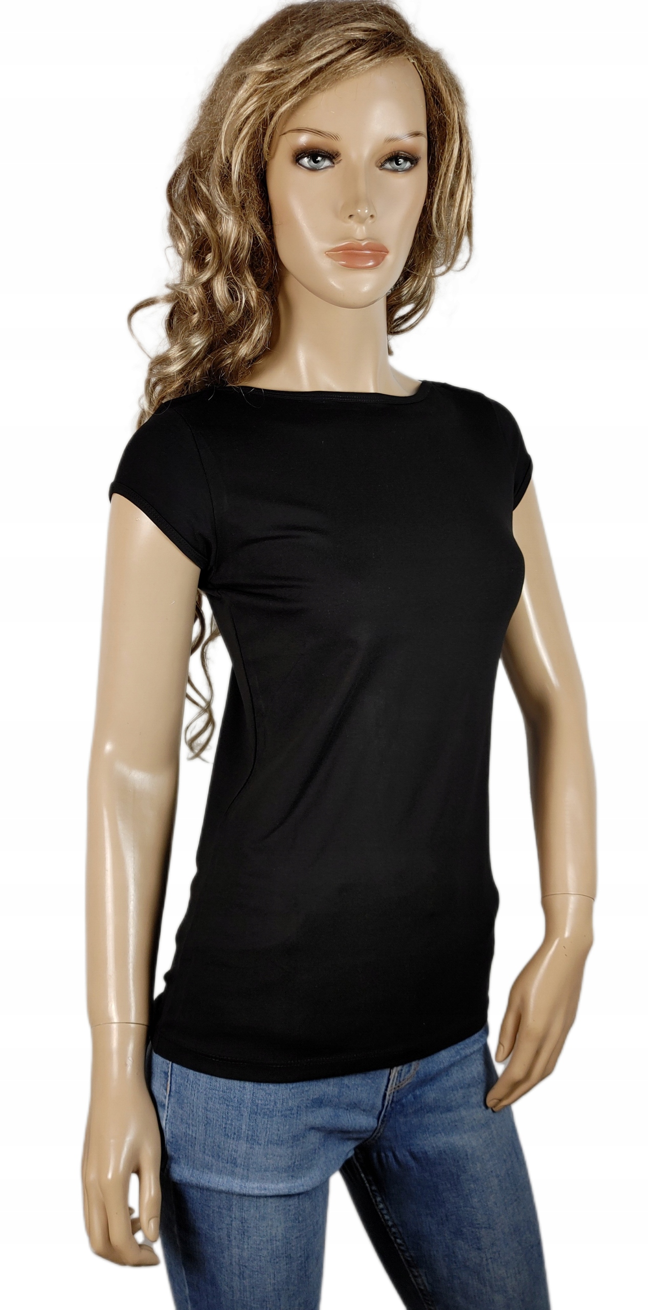 KOLORY Bluzka T-shirt w łódkę miła bawełna PREMIUM polska marka LaTynka TOP Rozmiar L/XL