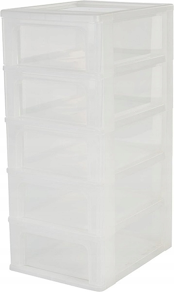 Regał 5 szuflad 35x61x26 cm biały Głębokość mebla 26 cm