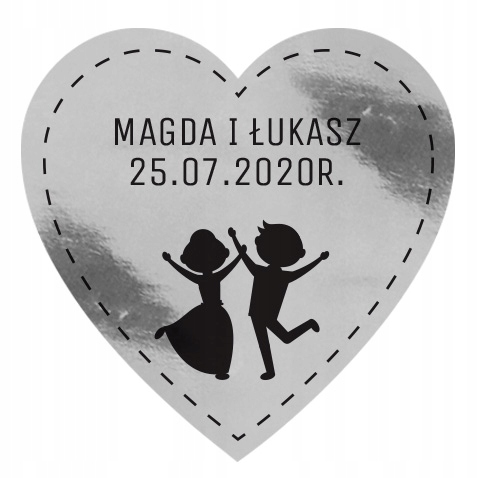 

Naklejki Srebrne wesele Dziękujemy serca Imienne