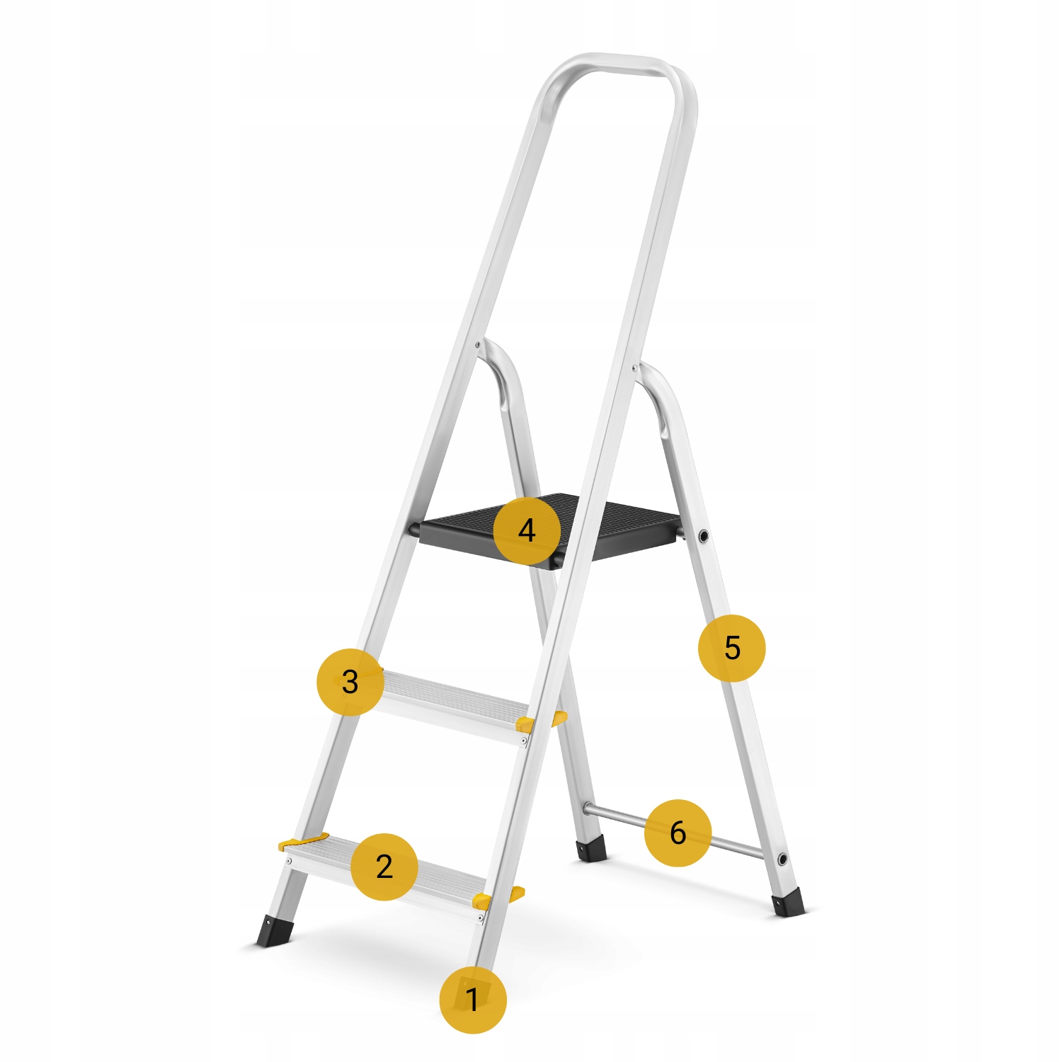 Drabina aluminiowa domowa jednostronna schodki do domu HIGHER 3 stopnie 125 kg — 19