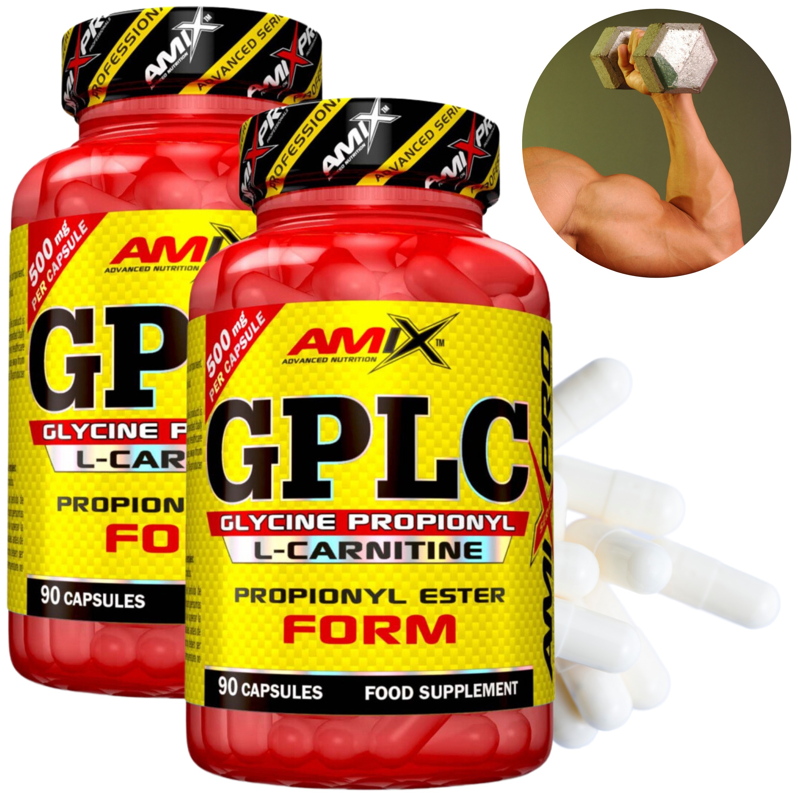 Amix Gplc 90 Kap Glycine Propionyl L-karnitin předtréninkovka bez kofeinu