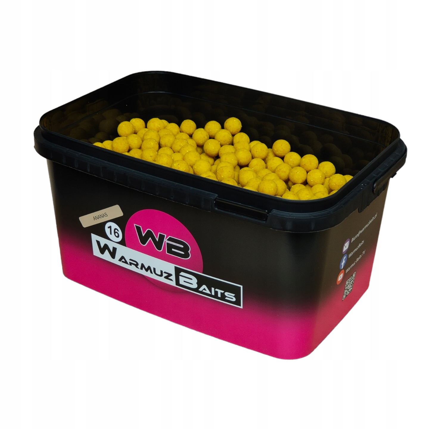 Boilies Warmuz Baits Ananas 3kg 16mm Kbelík na kapry a amury