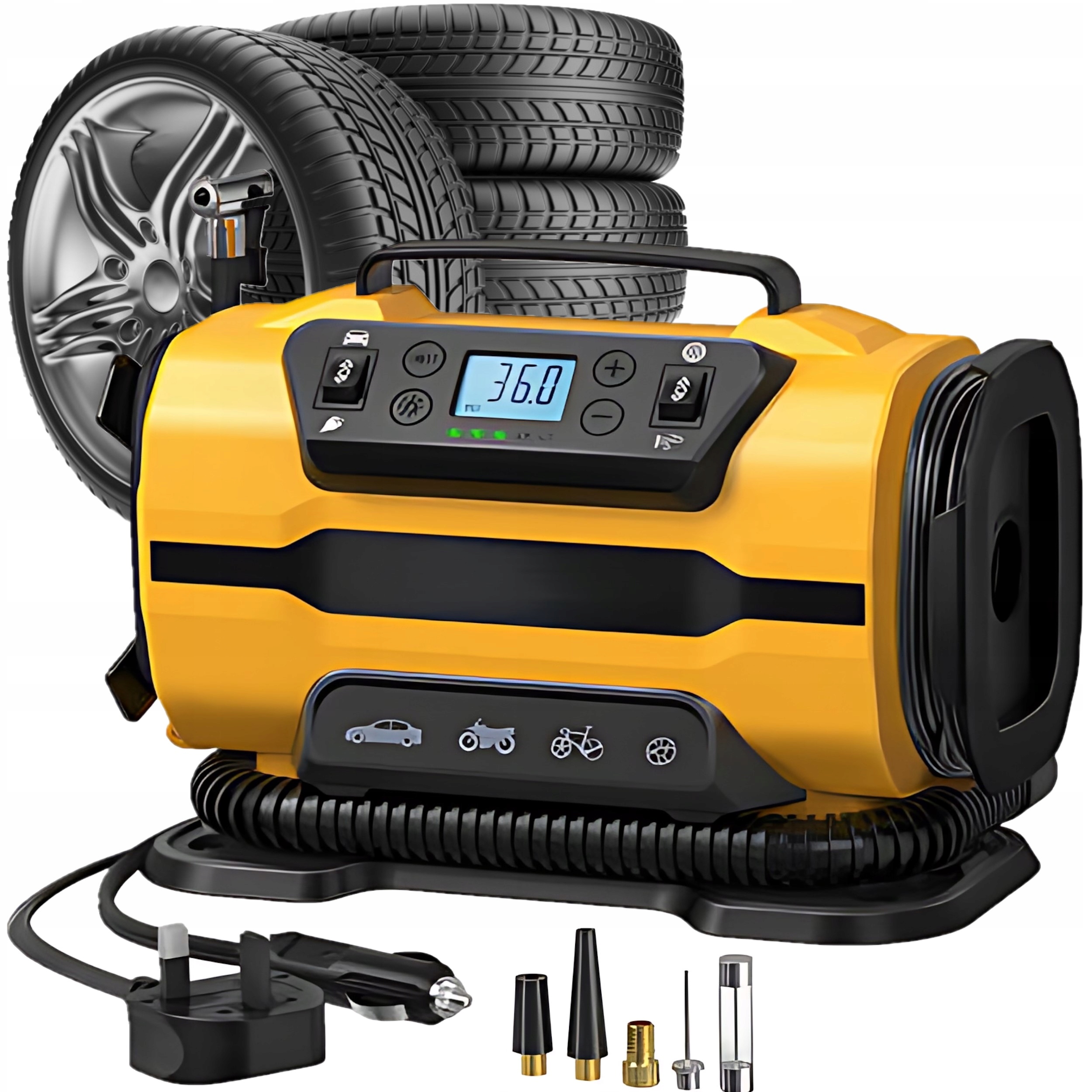 Kompresor Do Auta 12V Přenosný Kompresor Na Kola Pumpa Na Kolo LCD